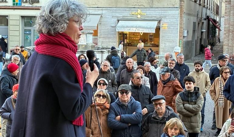 Rimini, 21 febbraio 2026. Benedetta Tobagi durante un incontro pubblico per sostenere il No al referendum sulla riforma Nordio